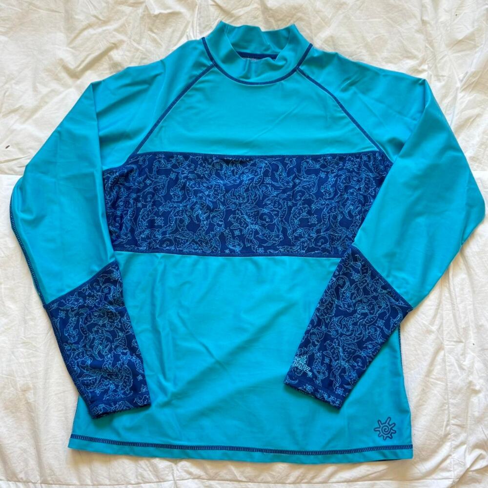 UV Skinz Long sleeve sun‎ and swim shirt upf 50+ sz med koi swim modest beach
